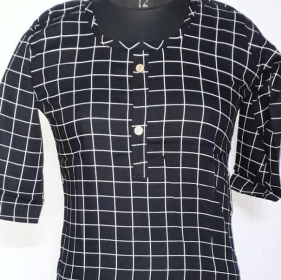 Free People Dresses & Skirts - Black Checked Kurta
